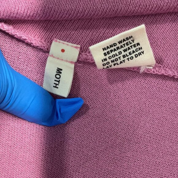 Anthropologie Moth Pink Pullover Sweater in Size M, Asymmetrical Neckline - Picture 4 of 5